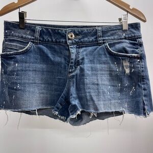 Elle Washed Blue Distressed Denim Cutoff Shorts